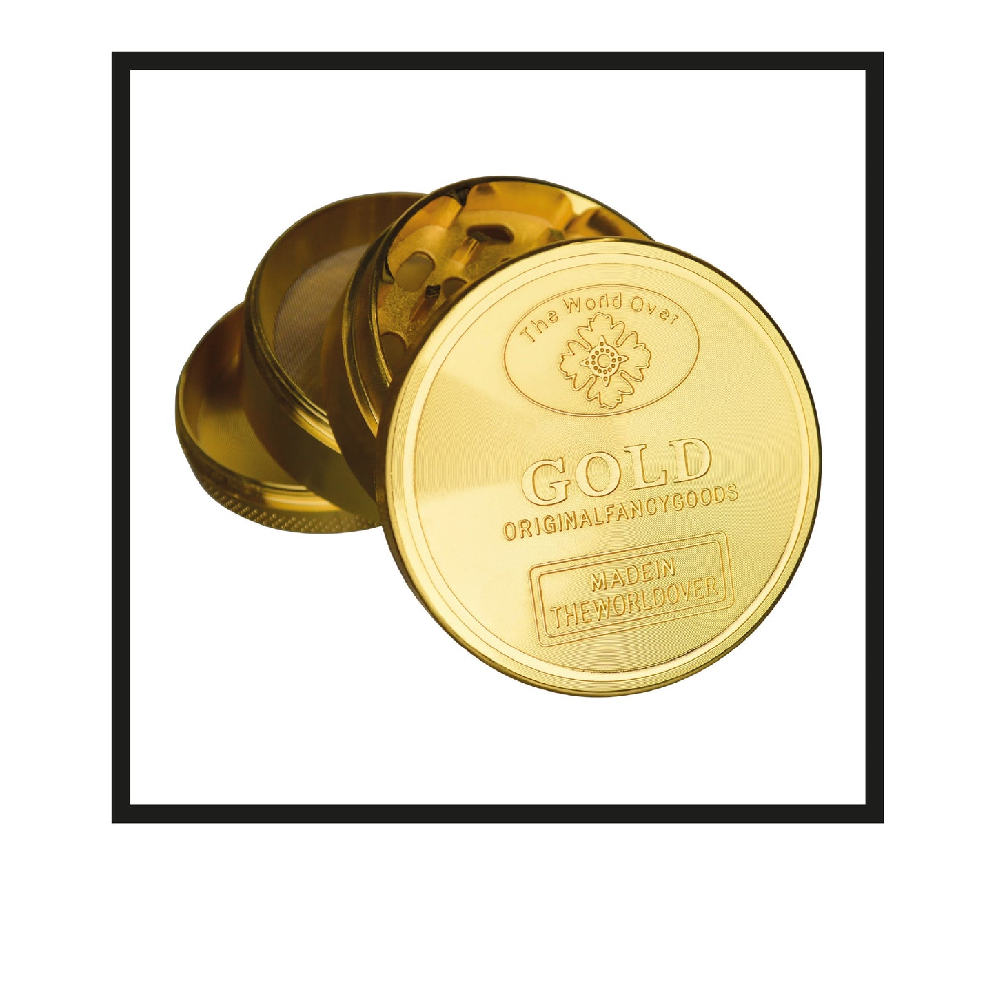 Royal Rolling Handmade in Holland (Amsterdam, Alkmaar, Rotterdam, North Holland). grinder 10 ox Gold 999 999,9 325888 original Fancygoods Finegold Worldover 4 parts frontside