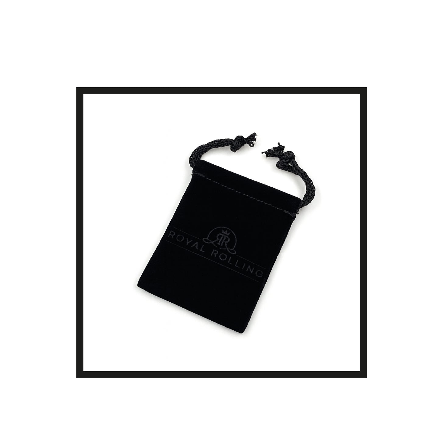 Royal Rolling black velvet pouch