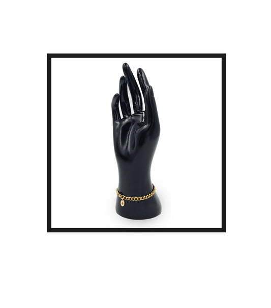 Royal Rolling The Shephard, Gold, Stainless steel Bracelet, on a wrist, Gold-filled talisman.