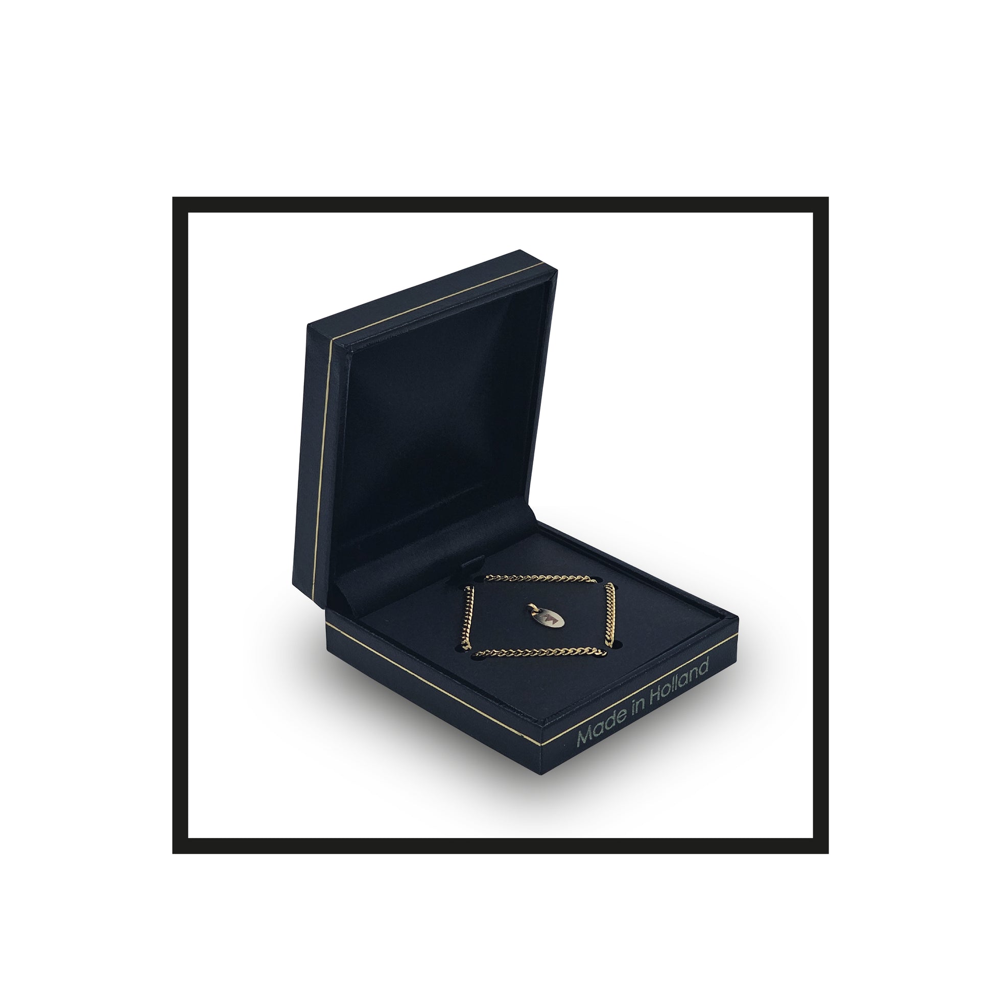Royal Rolling The Overseer, Gold, Stainless steel Bracelet, Gold-filled talisman in a Black faux leather box