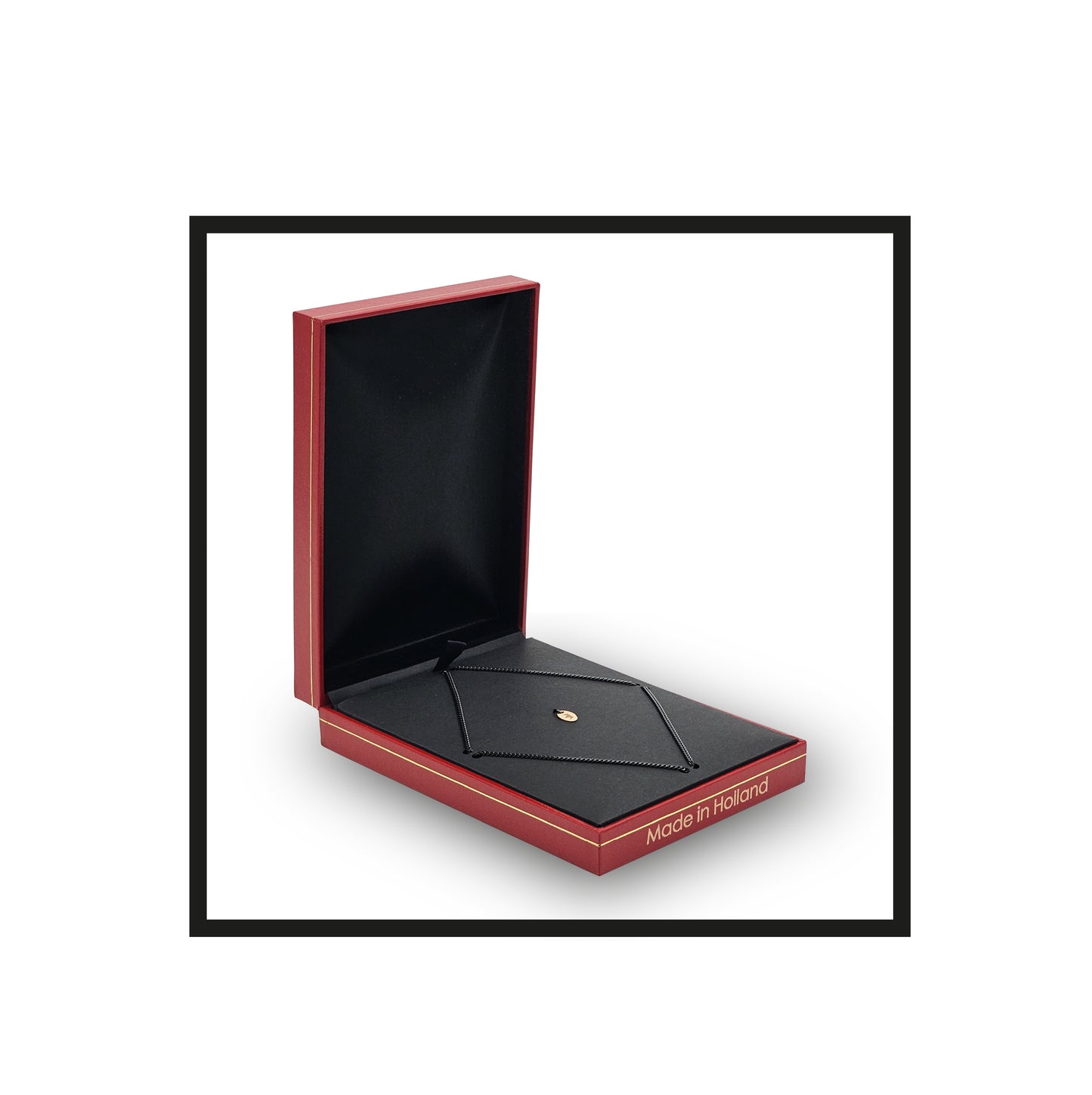 Royal Rolling The Audacious, Black Necklace, Stainless steel, Gold-filled talisman in a Red faux leather box