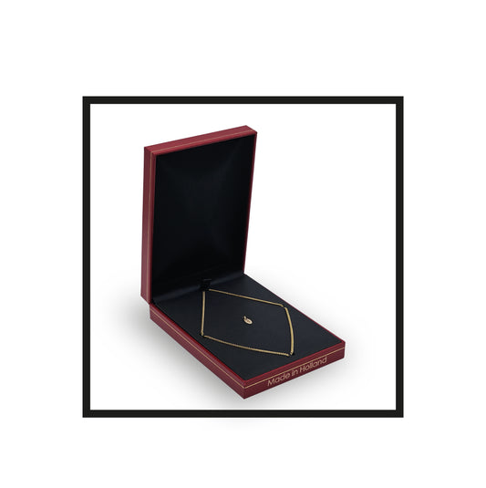 Royal Rolling The Audacious, Gold Necklace, Stainless steel, Gold-filled talisman in a Red faux leather box
