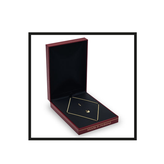 Royal Rolling The Benvevolent, Gold Necklace 925 sterling silver, 14k gold pendant & talisman in a Red faux leather box