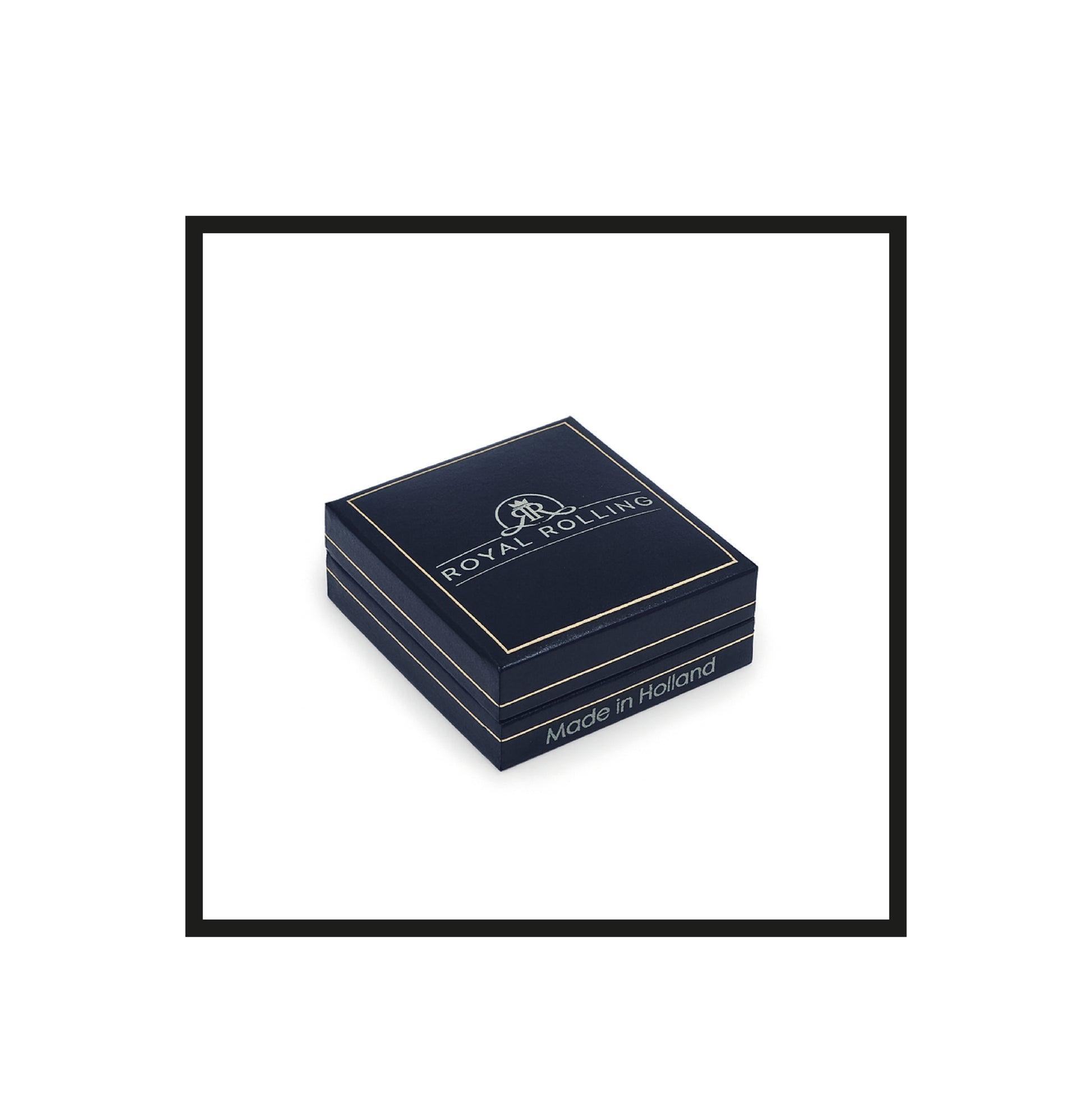 Royal Rolling, Fortuna Collection, Black faux leather box.