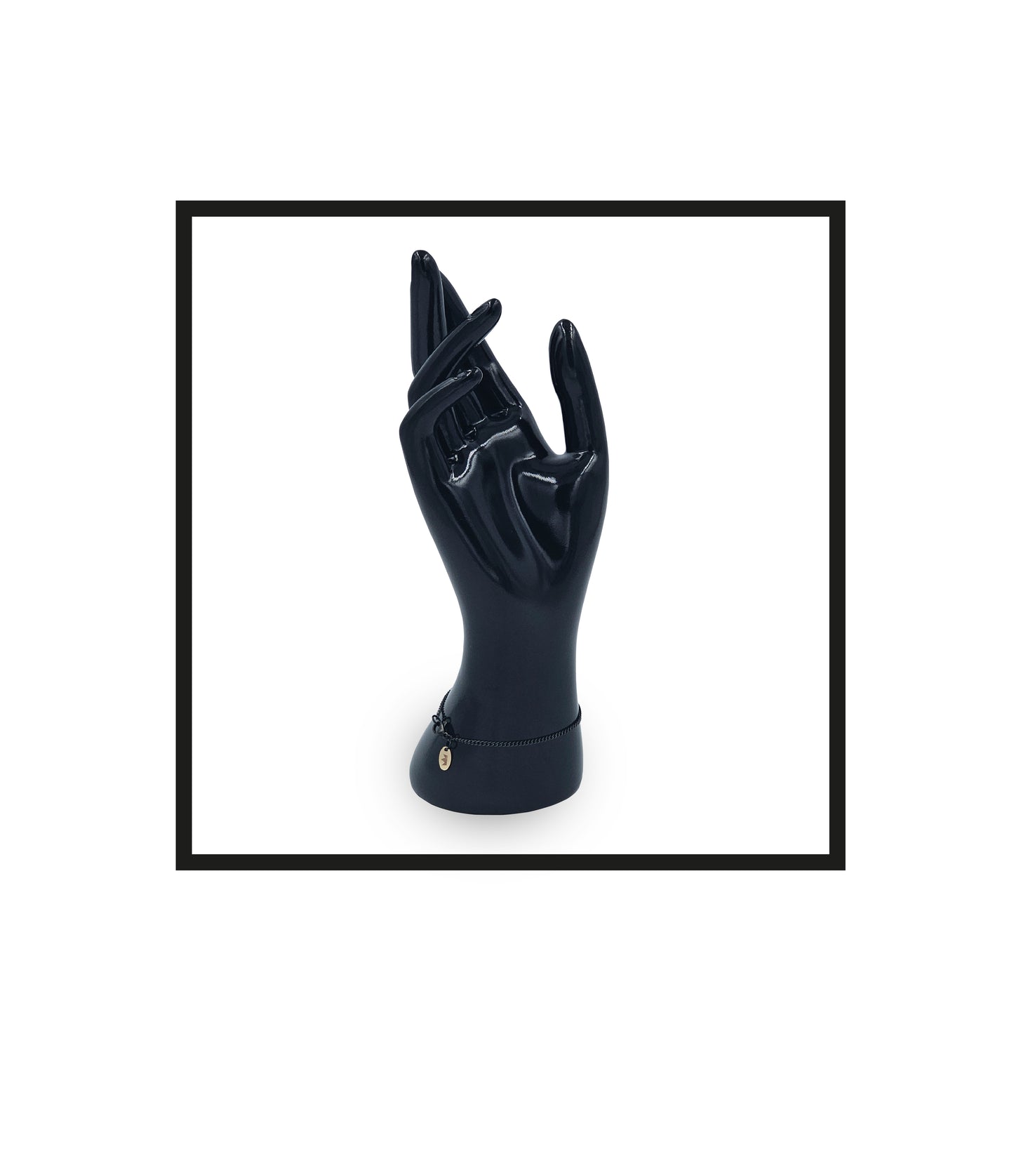 Royal Rolling The Overseer, Black, Stainless steel Bracelet, on a wrist, Gold-filled talisman.