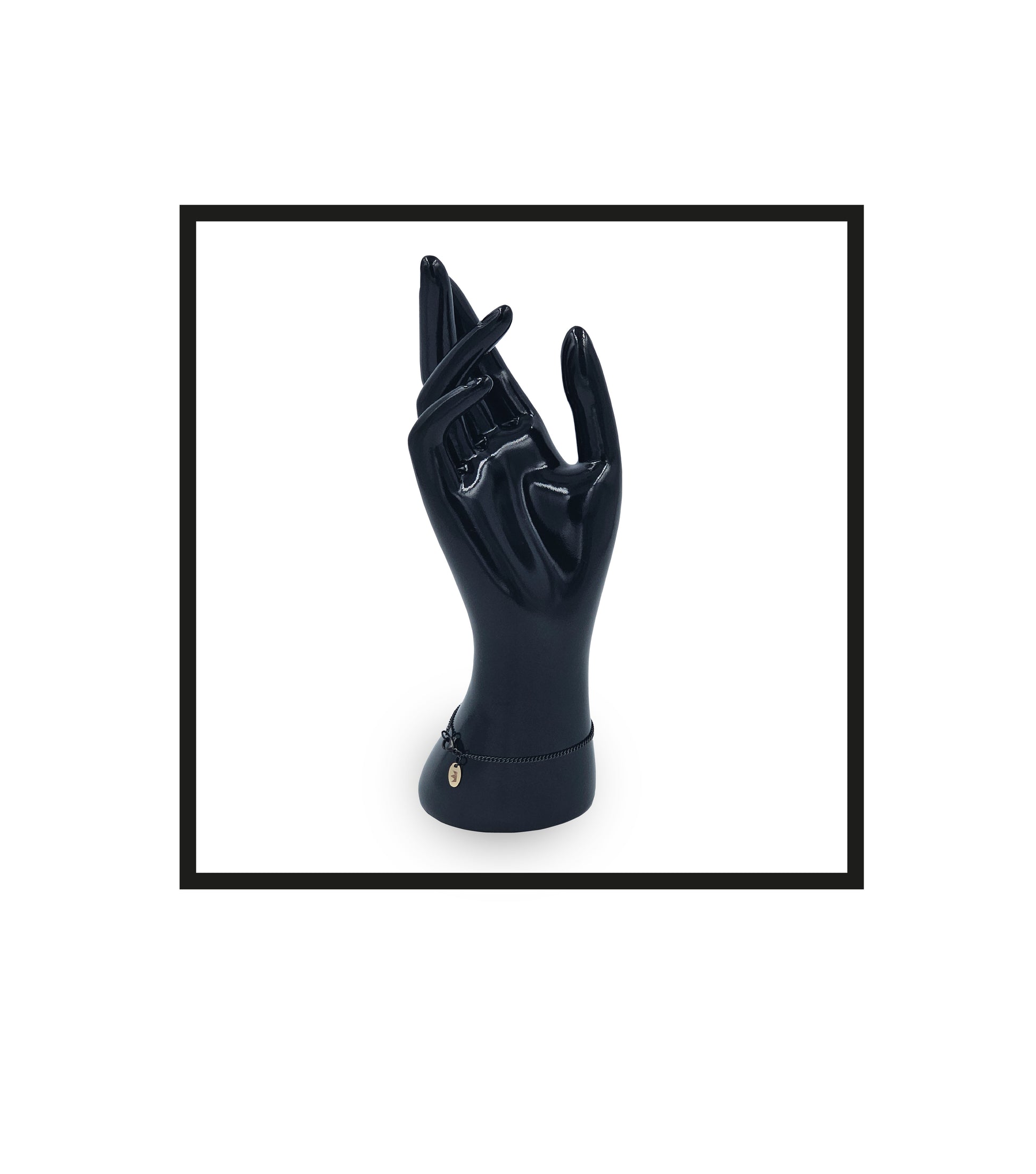 Royal Rolling The Overseer, Black, Stainless steel Bracelet, on a wrist, Gold-filled talisman.