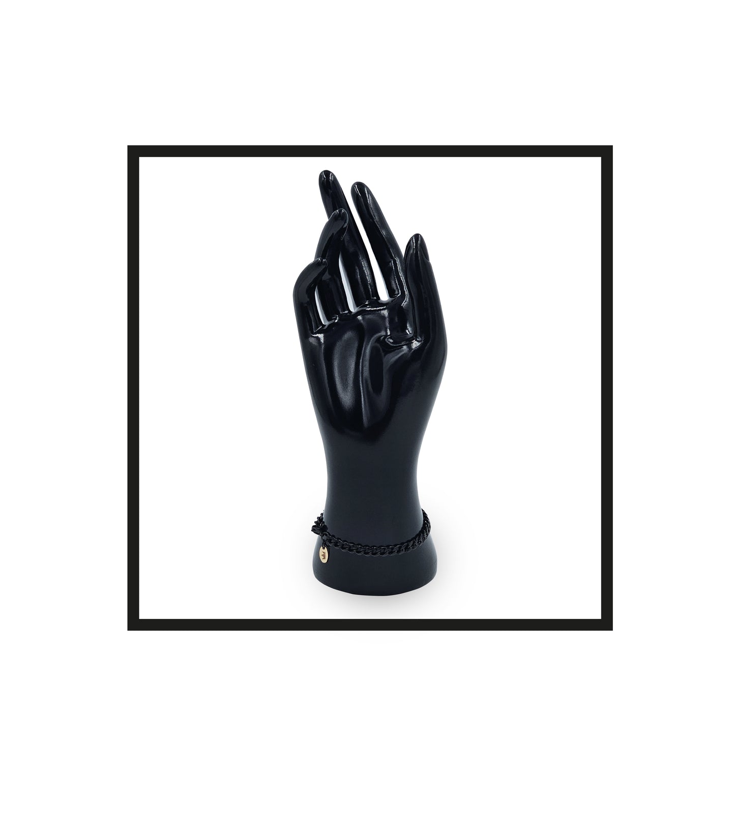 Royal Rolling The Shephard, Black, Stainless steel Bracelet, on a wrist, Gold-filled talisman.