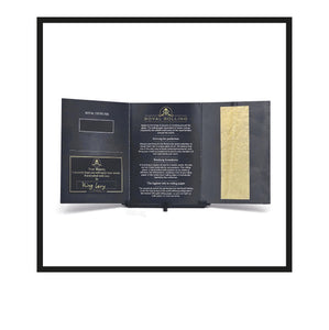 Royal Rolling Cone XL made of 24-karat gold in a magnetic black-and-gold gift box, glass tube with twist cap and envelope. Handmade in Holland (Amsterdam, Alkmaar, Rotterdam, North Holland). Luxury gift with custom packaging. Available in Pure Gold Deluxe Size, XL, 130mm, Envelope Gift Card