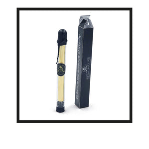 Royal Rolling Cone XL made of 24-karat gold in a magnetic black-and-gold gift box, glass tube with twist cap and envelope. Handmade in Holland (Amsterdam, Alkmaar, Rotterdam, North Holland). Luxury gift with custom packaging. Available in Pure Gold Deluxe Size, XL, 130mm, In Glass Tube, Out of Packaging
