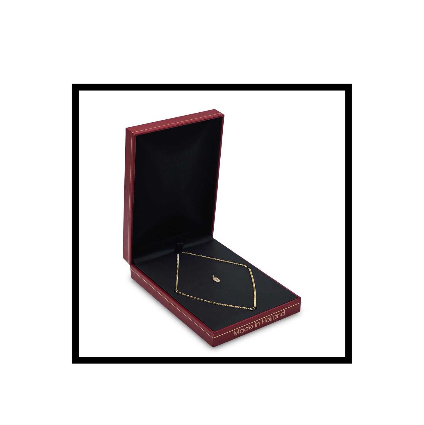 Royal Rolling The Audacious, Gold Necklace, Stainless steel, Gold-filled talisman in a Red faux leather box