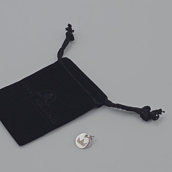 Royal Rolling black velvet pouch with 925 Sterling Silver pendant 10mm video 