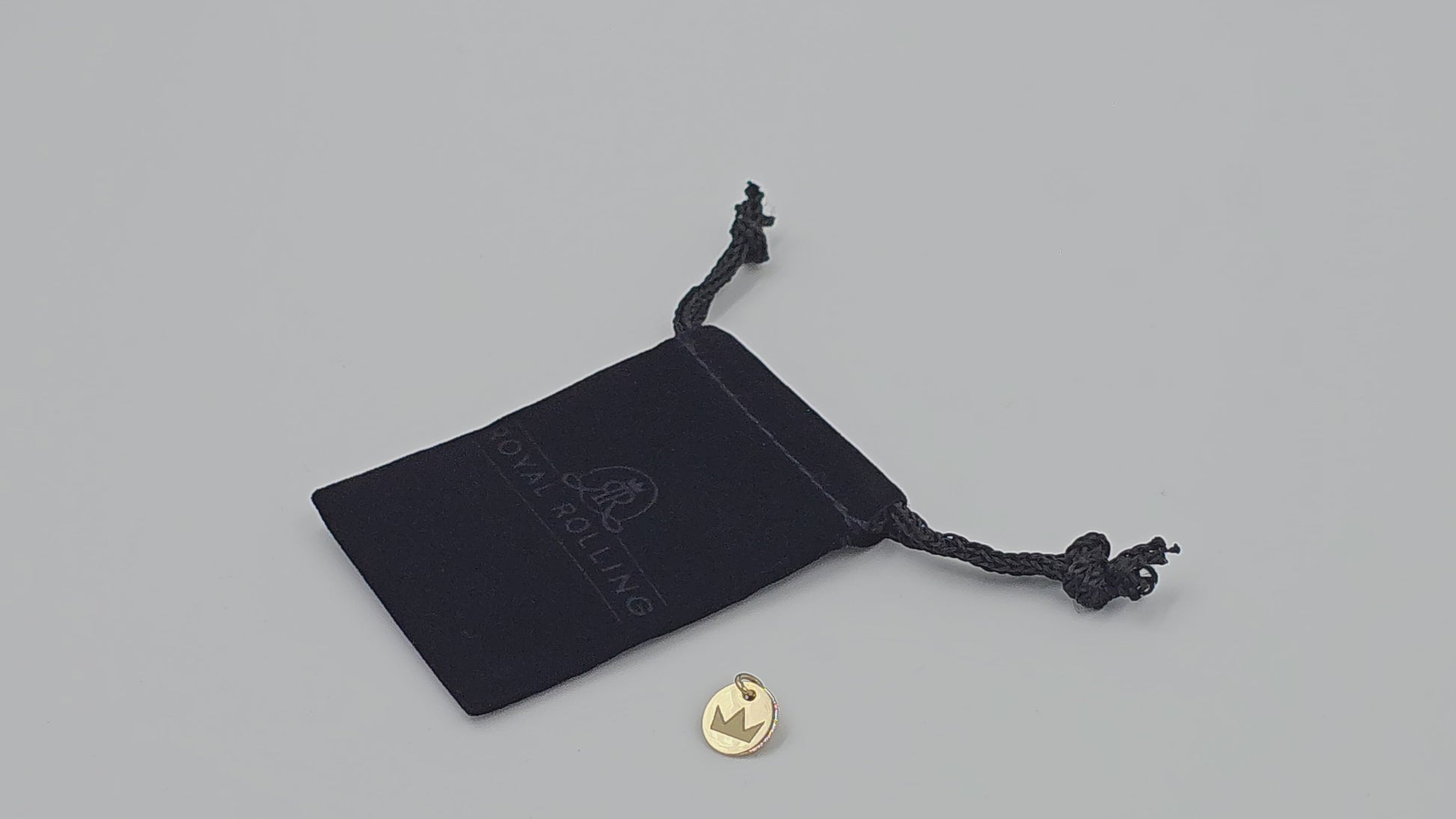 Royal Rolling black velvet pouch with 14k pendant 10mm video 