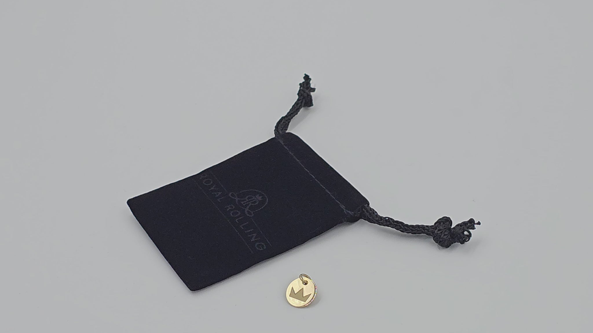Royal Rolling black velvet pouch with 14k pendant 10mm video 